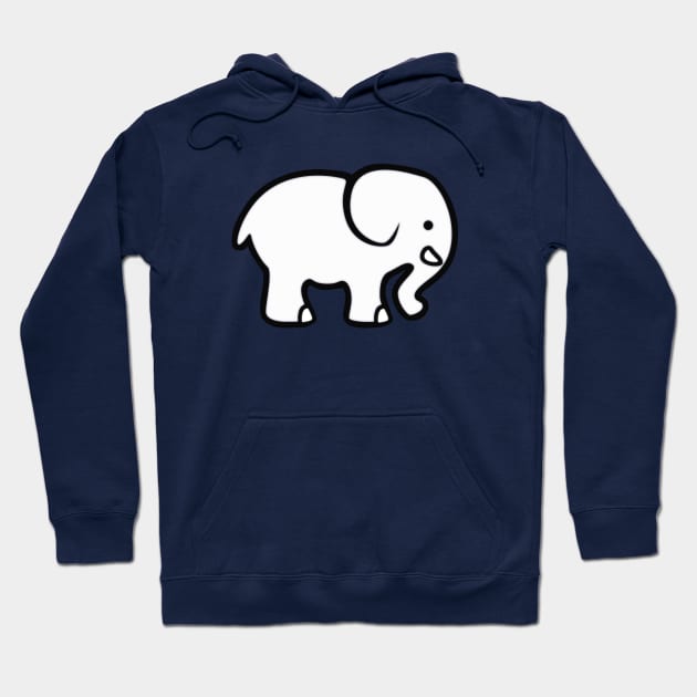 White Elephant Cartoon Image Hoodie by oggi0